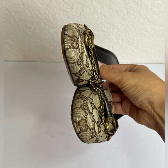 Gucci GG Canvas Horsebit Mules Vintage Size 36C